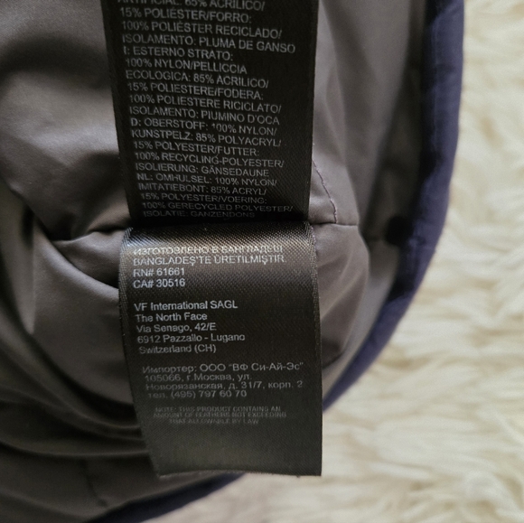 The North Face Women's Belted Hooded Down Puffer Jacket Blue Size M Winter Coat - Picture 12 of 14